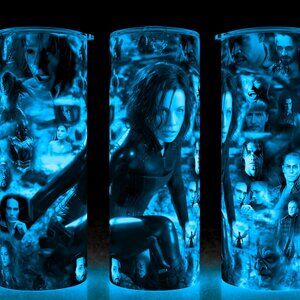 Glow in the Dark Underworld - Selene - Vampire Movie Collage Cup Mug Tumbler